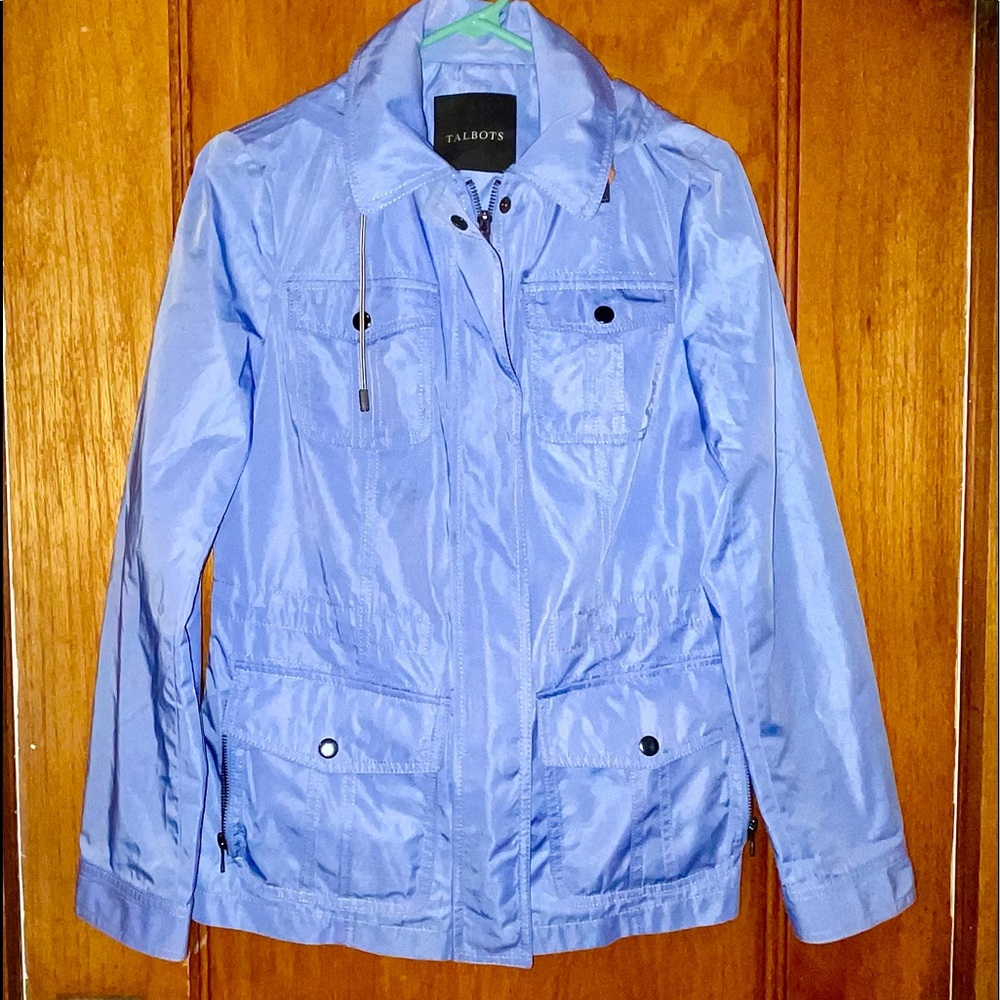 Talbots baby blue rain/wind jacket